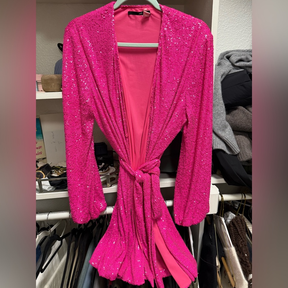 JAYGODFREY Fuchsia Sequin Robe - Picture 3 of 6